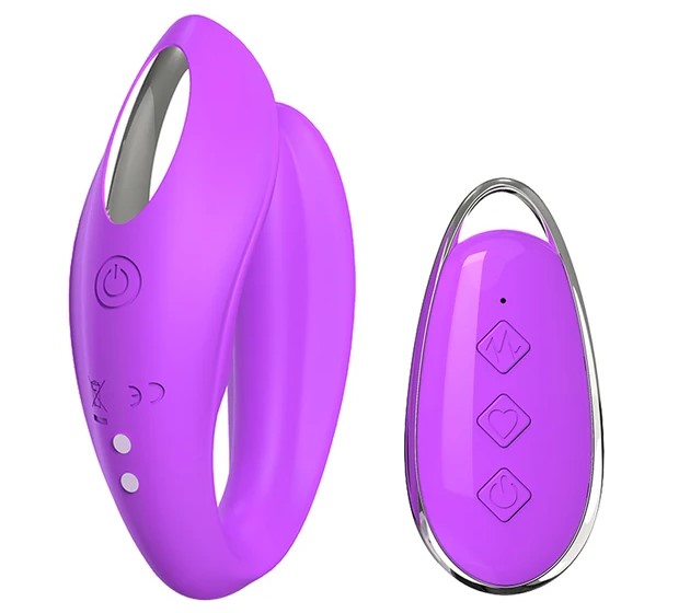 Vibrator Cuplu Athena, 12 Moduri Vibratii, Remote Control, Silicon, USB Magnetic, Mov, Mokko Toys, Simply Fun, #2, Erotic24.ro