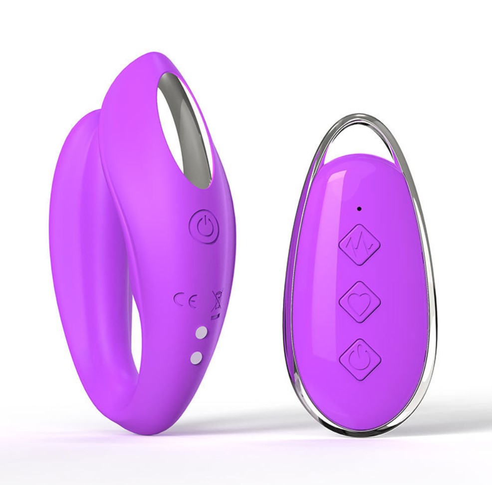 Vibrator Cuplu Atena, 12 Moduri Vibratii, Remote Control, Silicon, USB Magnetic, Mov, Mokko Toys, Simply Fun