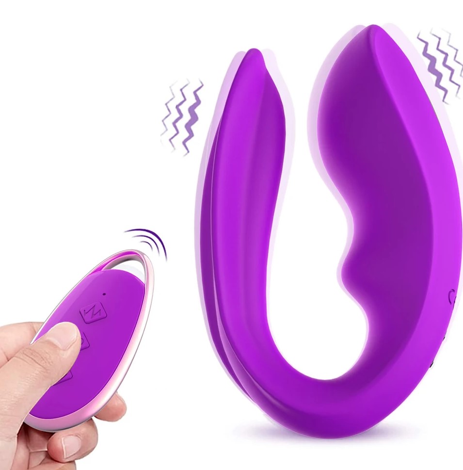 Vibrator Cuplu Athena, 12 Moduri Vibratii, Remote Control, Silicon, USB Magnetic, Mov, Mokko Toys, Simply Fun, #3, Erotic24.ro