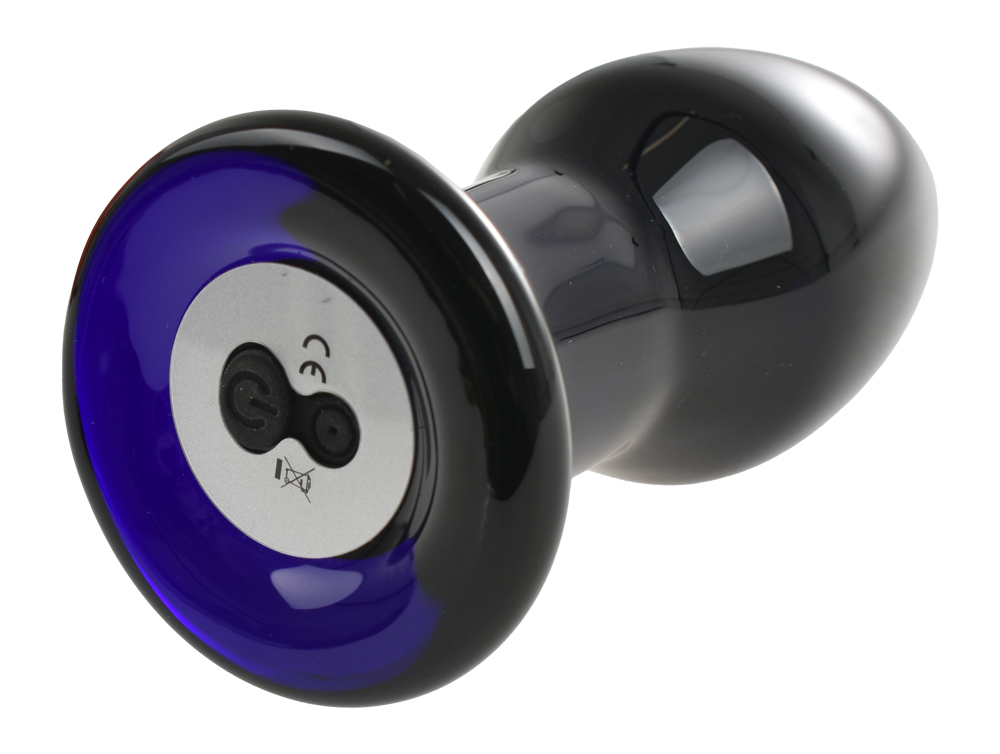 Dop Anal Vibro Plug Glass, Remote Control,10 Moduri Vibratii, Sticla Premium, USB, Albastru, 10.3 cm, Guilty Toys, Backdoor Pleasure, #3, Erotic24.ro