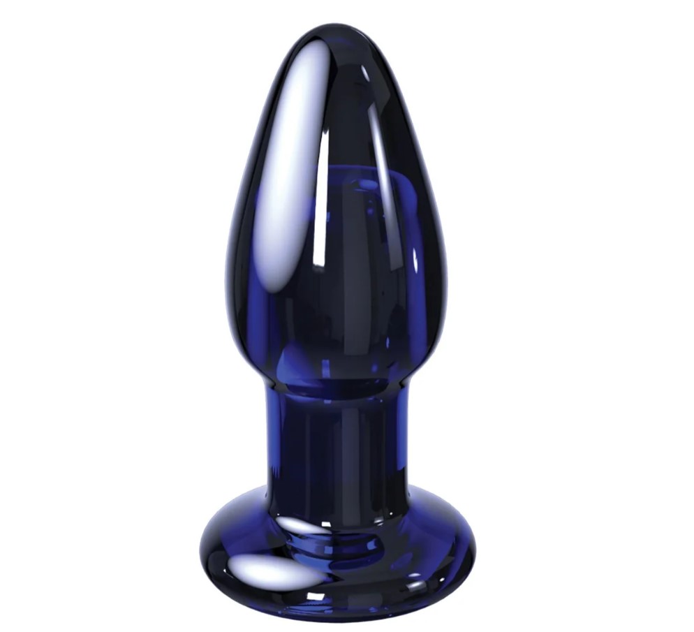 Dop Anal Vibro Plug Glass, Remote Control,10 Moduri Vibratii, Sticla Premium, USB, Albastru, 10.3 cm, Guilty Toys, Backdoor Pleasure, #2, Erotic24.ro