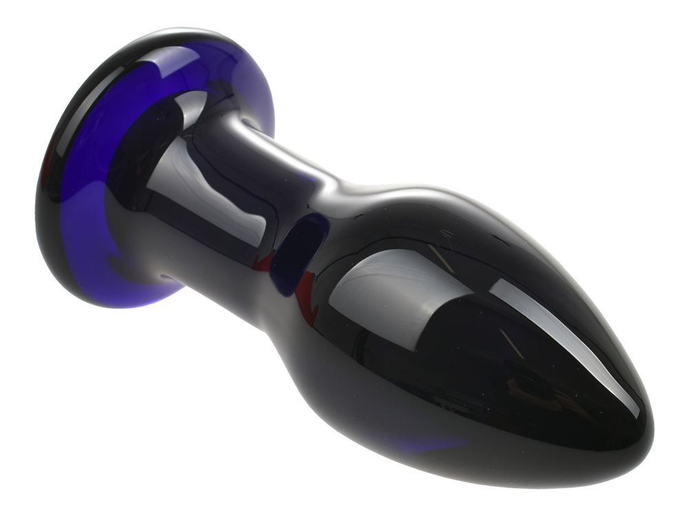 Dop Anal Vibro Plug Glass, Remote Control,10 Moduri Vibratii, Sticla Premium, USB, Albastru, 10.3 cm, Guilty Toys, Backdoor Pleasure, #4, Erotic24.ro