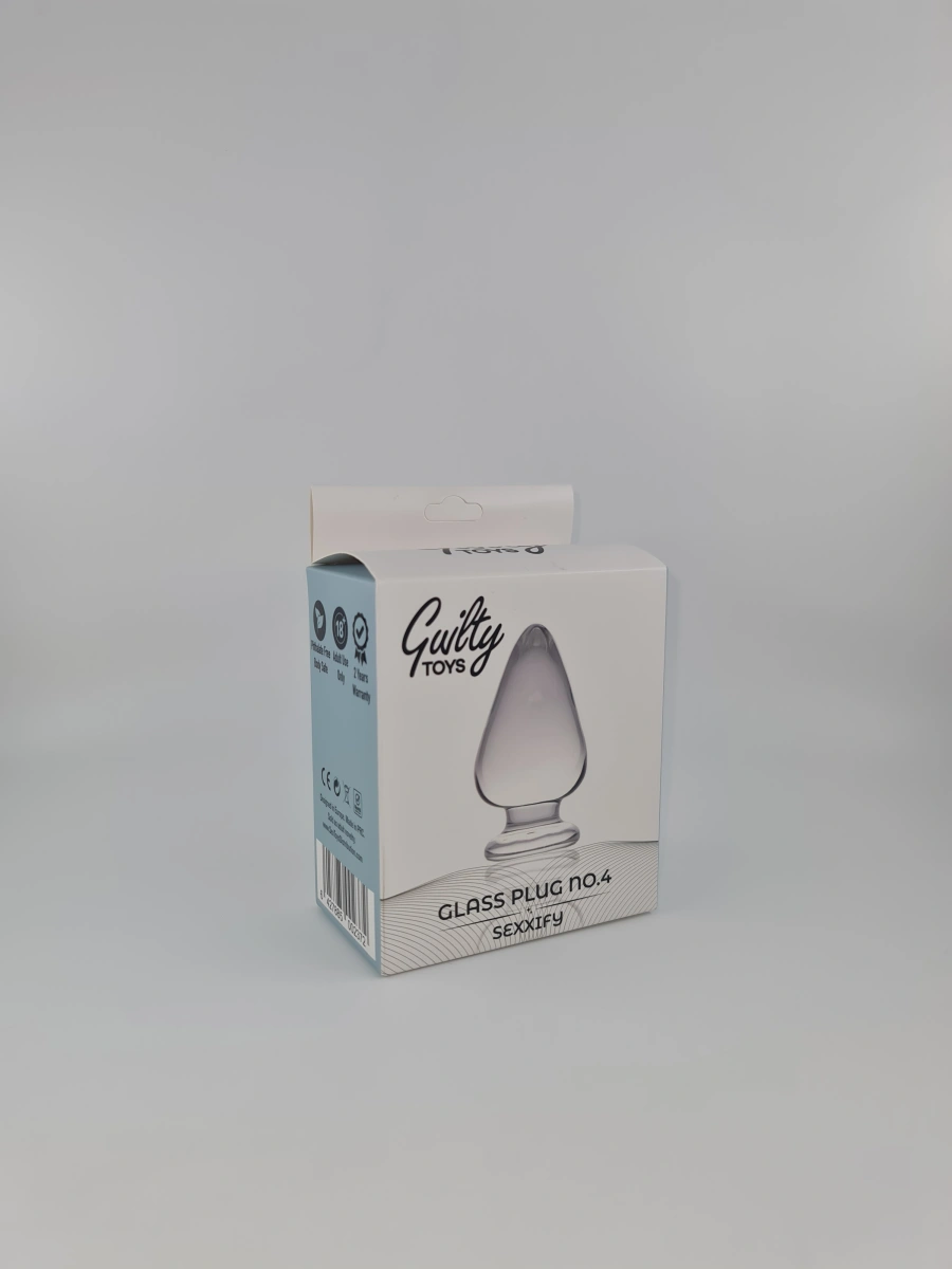 Dop Anal Glass Plug No. 4, Sticla Premium, Transparent, 10.5 cm, Guilty Toys, Sexxify, #2, Erotic24.ro