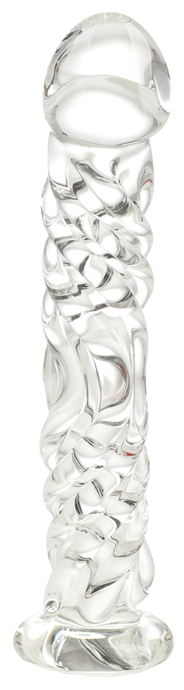 Dildo Twist, Sticla Premium, Transparent, 15 cm, Passion Labs, Nr. 2, Erotic24.ro