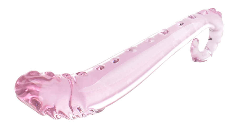 Dildo Tentacle, Sticla Premium, Roz, 16 cm, Passion Labs, Nr. 3, Erotic24.ro