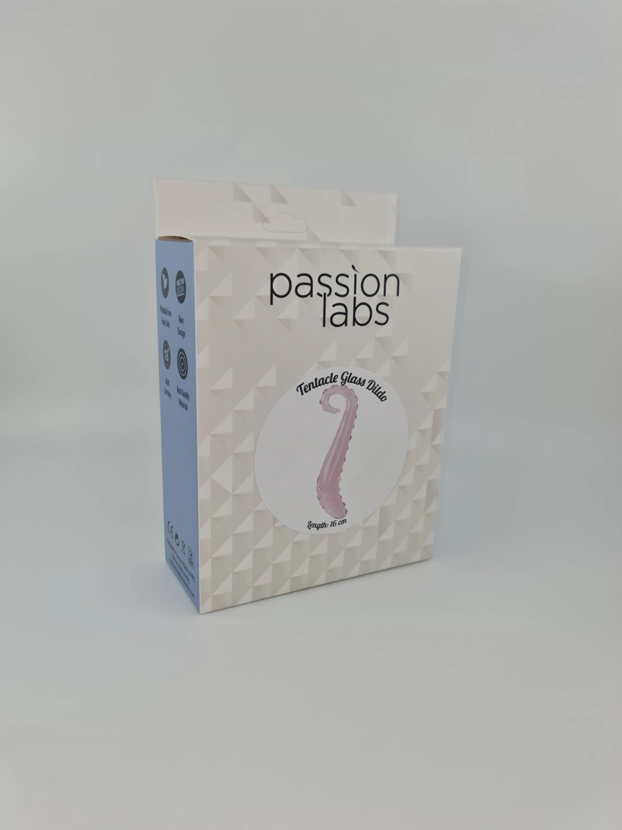 Dildo Tentacle, Sticla Premium, Roz, 16 cm, Passion Labs, Nr. 5, Erotic24.ro