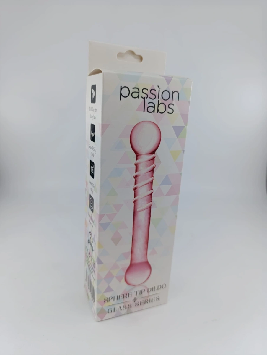Dildo Double Pink, Sticla Premium, Roz, 19.3 cm, Passion Labs, Glass Series, #4, Erotic24.ro