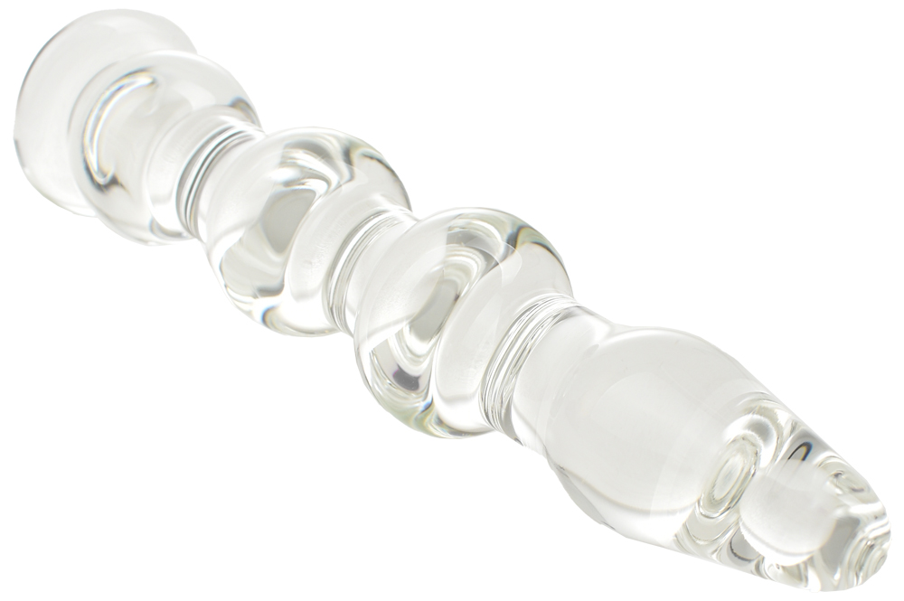 Wave Dildo, Sticla Premium, Transparent, 17.5 cm, Passion Labs, Glass Series, #2, Erotic24.ro