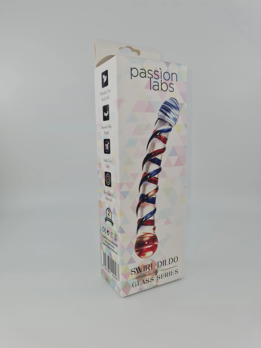 Dildo Swirl Double Head, Sticla Premium, 20 cm, Passion Labs, Glass Series, #5, Erotic24.ro