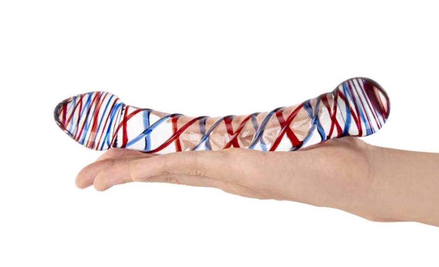 Dildo Swirl Double Head, Sticla Premium, 20 cm, Passion Labs, Glass Series, #4, Erotic24.ro