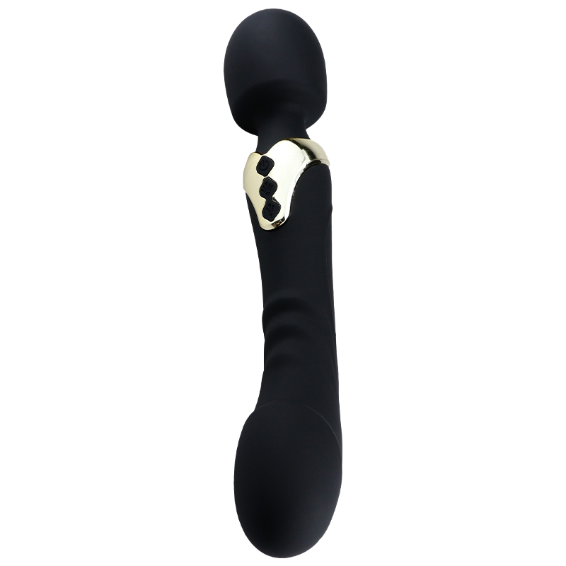 Vibrator Masaj Serenity, 2 Motoare Puternice, 10 Moduri Vibratii, Silicon, USB, Negru, 25 cm, Guilty Toys, #3, Erotic24.ro