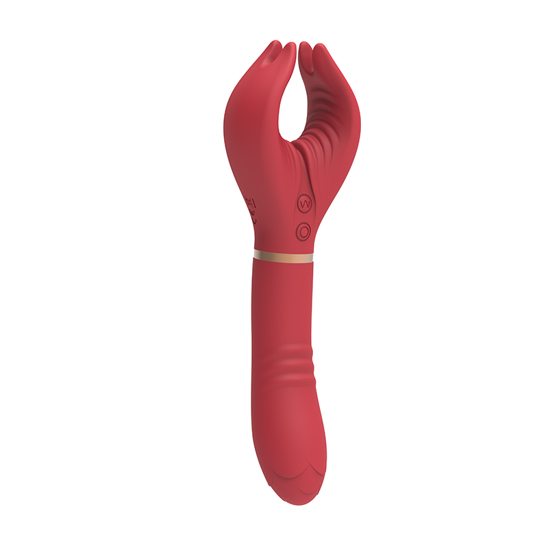 Vibrator Lothus, 7+7 Moduri Vibratii, Silicon, USB Magnetic, Rosu, 21.5 cm, Passion Labs, Sensations, #2, Erotic24.ro