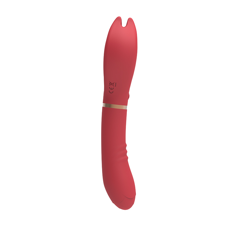 Vibrator Lothus, 7+7 Moduri Vibratii, Silicon, USB Magnetic, Rosu, 21.5 cm, Passion Labs, Sensations, #5, Erotic24.ro