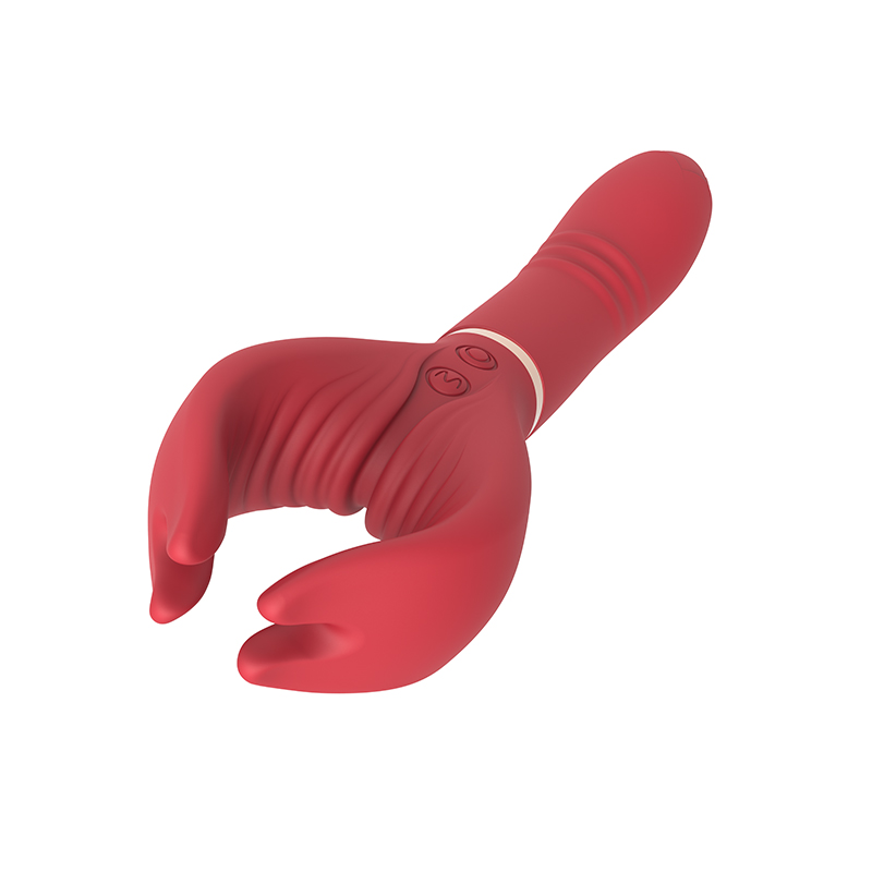 Vibrator Lothus, 7+7 Moduri Vibratii, Silicon, USB Magnetic, Rosu, 21.5 cm, Passion Labs, Sensations, #6, Erotic24.ro