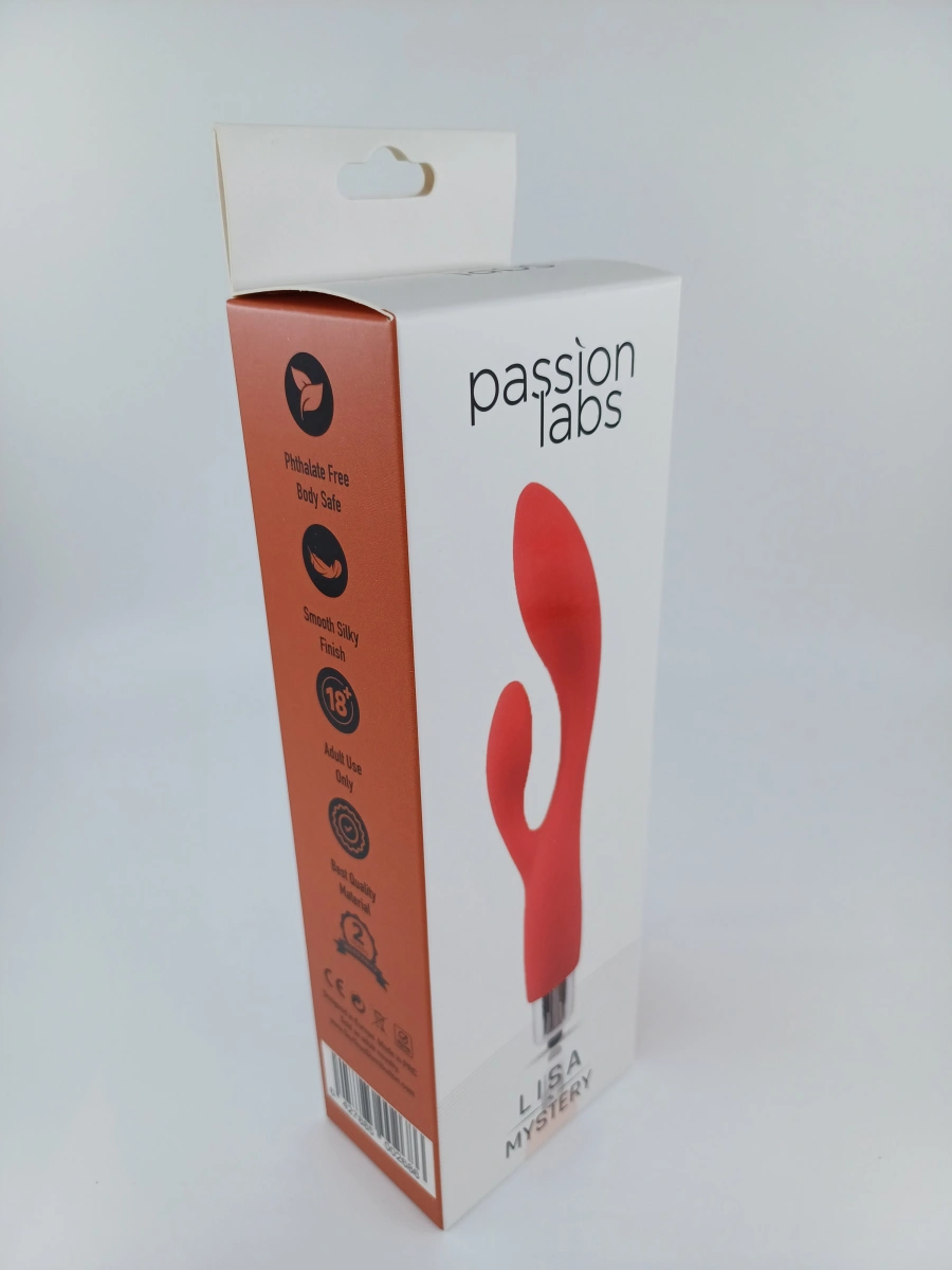 Vibrator Iepuras Lisa, Silicon, Rosu, 14.4 cm, Passion Labs, Mystery, Nr. 2, Erotic24.ro