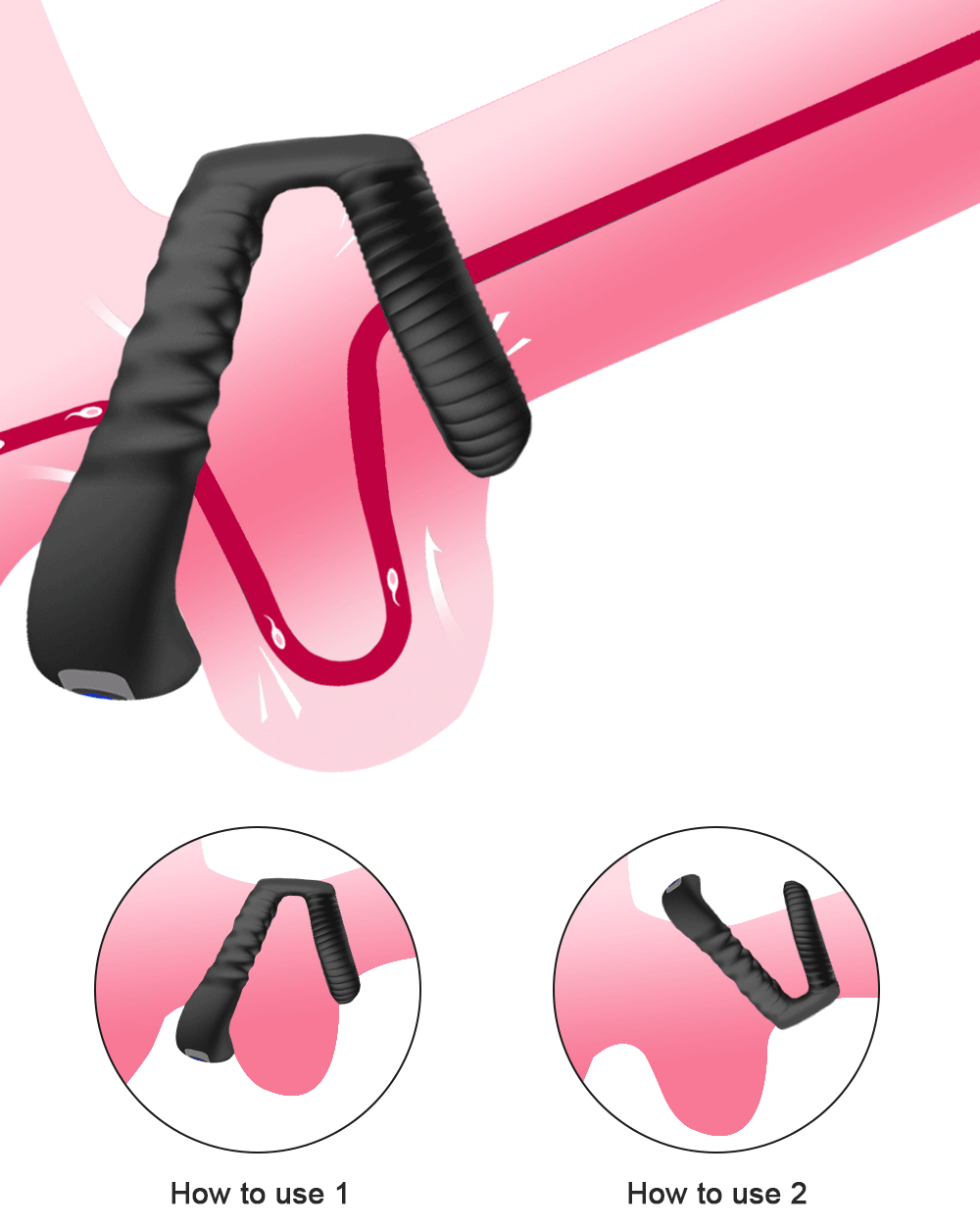 Inel Penis Mario, 10 Moduri Vibratii, Silicon, USB Magnetic, Negru, Guilty Toys, Mighty Warrior, #6, Erotic24.ro