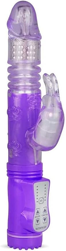 Vibrator Iepuras Fierce, Thrusting, Vibrating, Rotating, TPE, Mov, 24.4 cm, Mokko Toys, Simply Fun