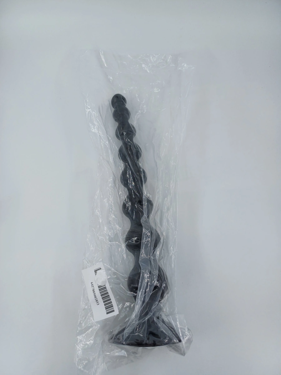 Dildo Crazy Anal Play cu Ventuza, PVC, Negru, 36 cm, Nr. 2, Erotic24.ro