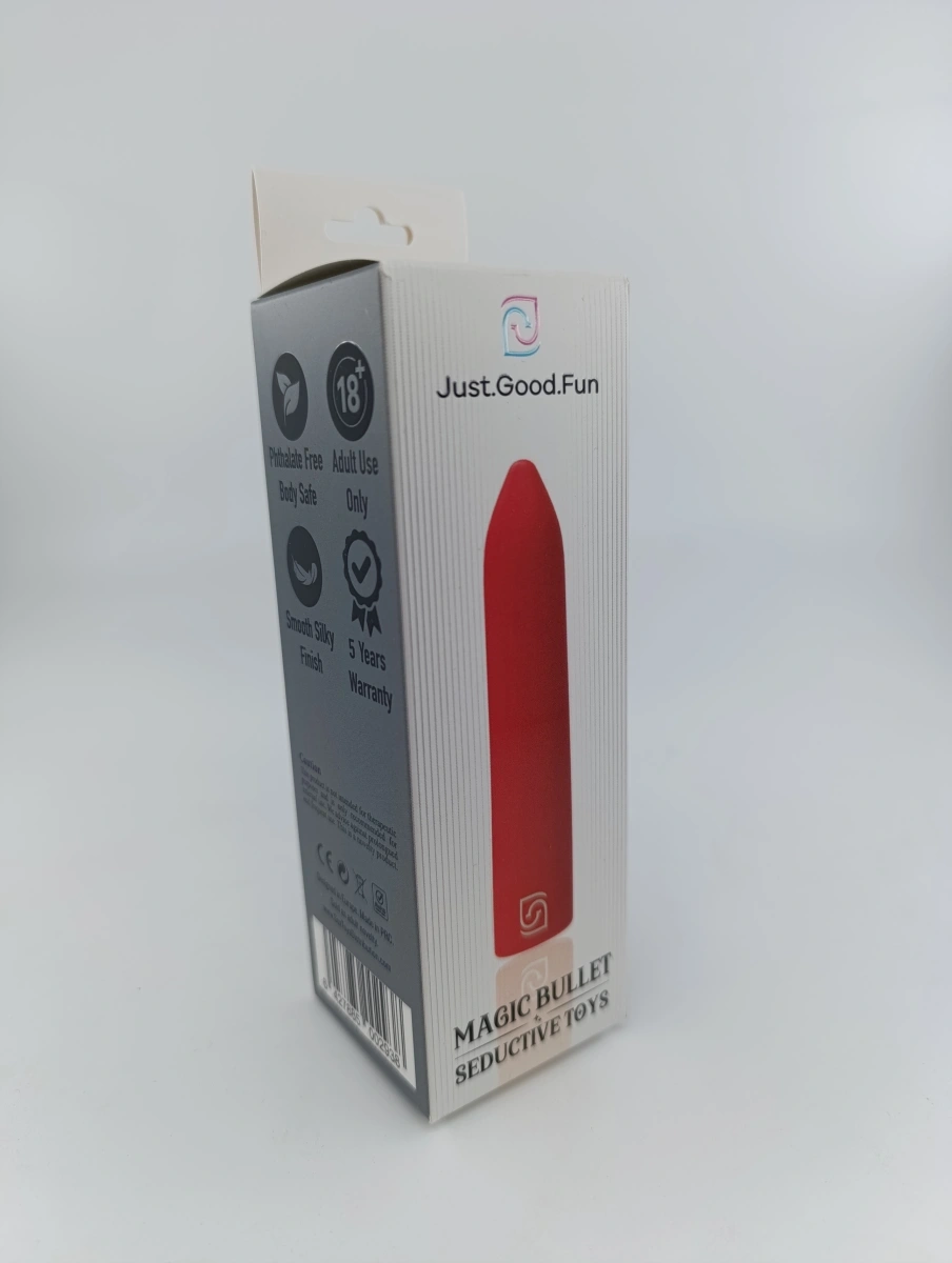 Glont Vibrator Magic Bullet, 10 Moduri Vibratii, ABS, USB Magnetic, Rosu, 8.7 cm, JGF Toys, #5, Erotic24.ro