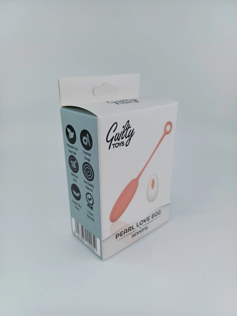 Ou Vibrator Pearl Love Egg, 10 Moduri Vibratii, Remote Control, Silicon, USB, Roz, 19.5 cm, Guilty Toys, Sexxify, #6, Erotic24.ro