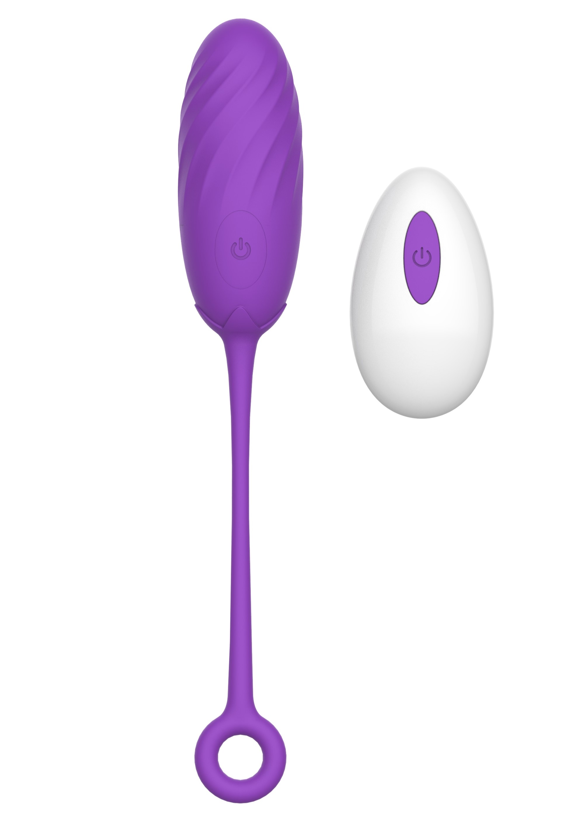 Ou Vibrator Pearl Love Egg, 10 Moduri Vibratii, Remote Control, Silicon, USB, Violet, 19.5 cm, Guilty Toys, Sexxify