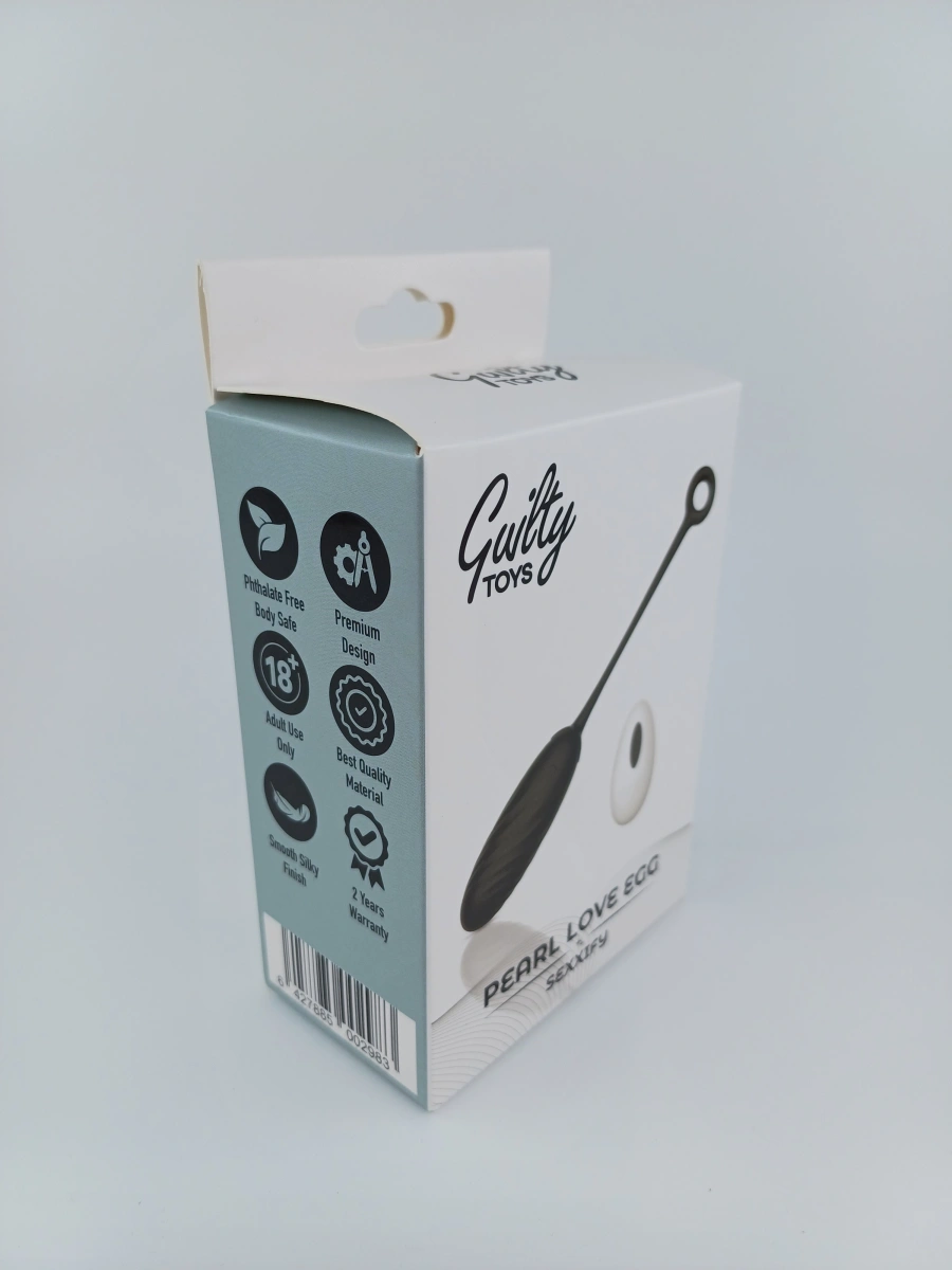 Ou Vibrator Pearl Love Egg, 10 Moduri Vibratii, Remote Control, Silicon, USB, Negru, 19.5 cm, Guilty Toys, Sexxify, #6, Erotic24.ro