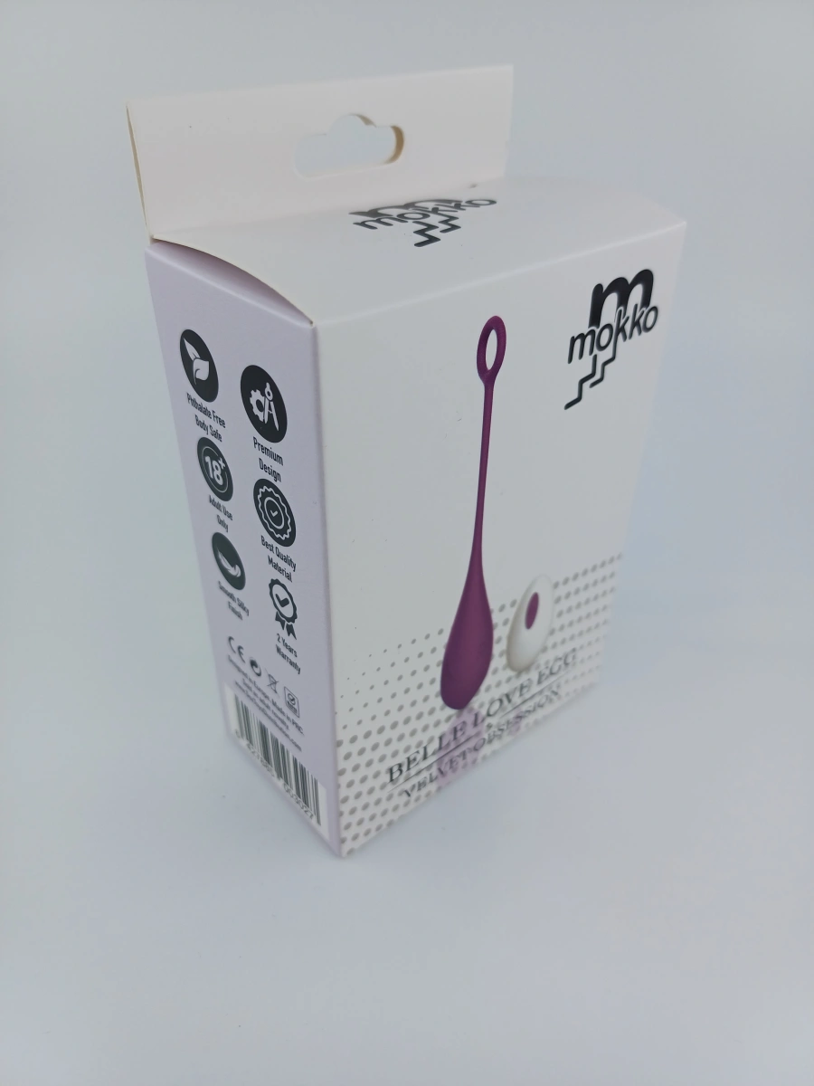 Ou Vibrator Belle Love Egg, 10 Moduri Vibratii, Remote Control, Silicon, USB, Violet, 20.4 cm, Mokko Toys, Velvet Obsession, #6, Erotic24.ro