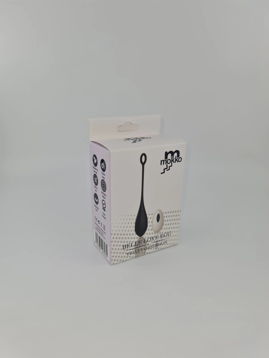 Ou Vibrator Belle Love Egg, 10 Moduri Vibratii, Remote Control, Silicon, USB, Negru, 20.4 cm, Mokko Toys, Velvet Obsession, #6, Erotic24.ro