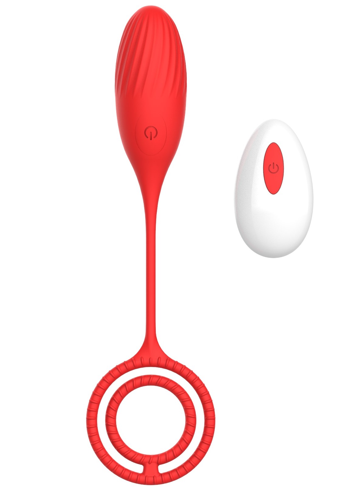 Ou Vibrator Elia Love Egg, 10 Moduri Vibratii, Remote Control, Silicon, USB, Rosu, 21.4 cm, Mokko Toys, Velvet Obsession