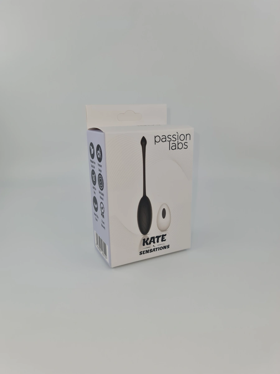 Ou Vibrator Kate Remote Control 10 Moduri Vibratii Silicon USB Negru Passion Labs, Sensations, Nr. 8, Erotic24.ro