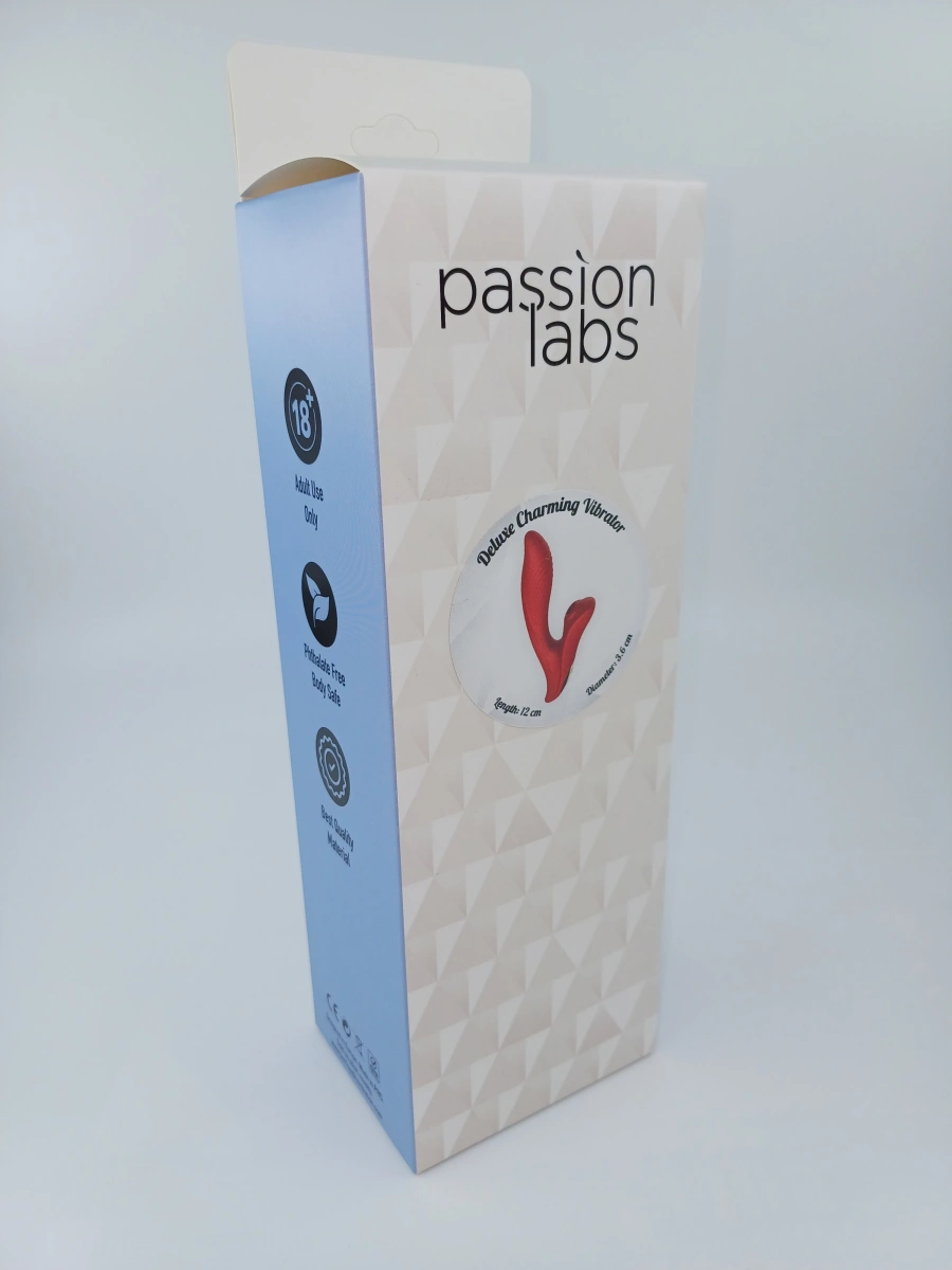 Vibrator Deluxe Charming, 10 Moduri Suctiune, 3 Moduri Vibratii Puternice, Silicon, USB, Rosu, 20 cm, Passion Labs, #5, Erotic24.ro