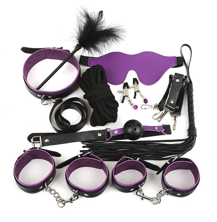 Set BDSM Pleasure Pack, 10 Piese, Negru/ in SexShop KUR Romania