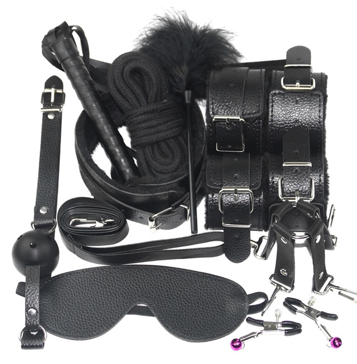 Set BDSM 10 Piese Sinner, Negru, Guilty Toys