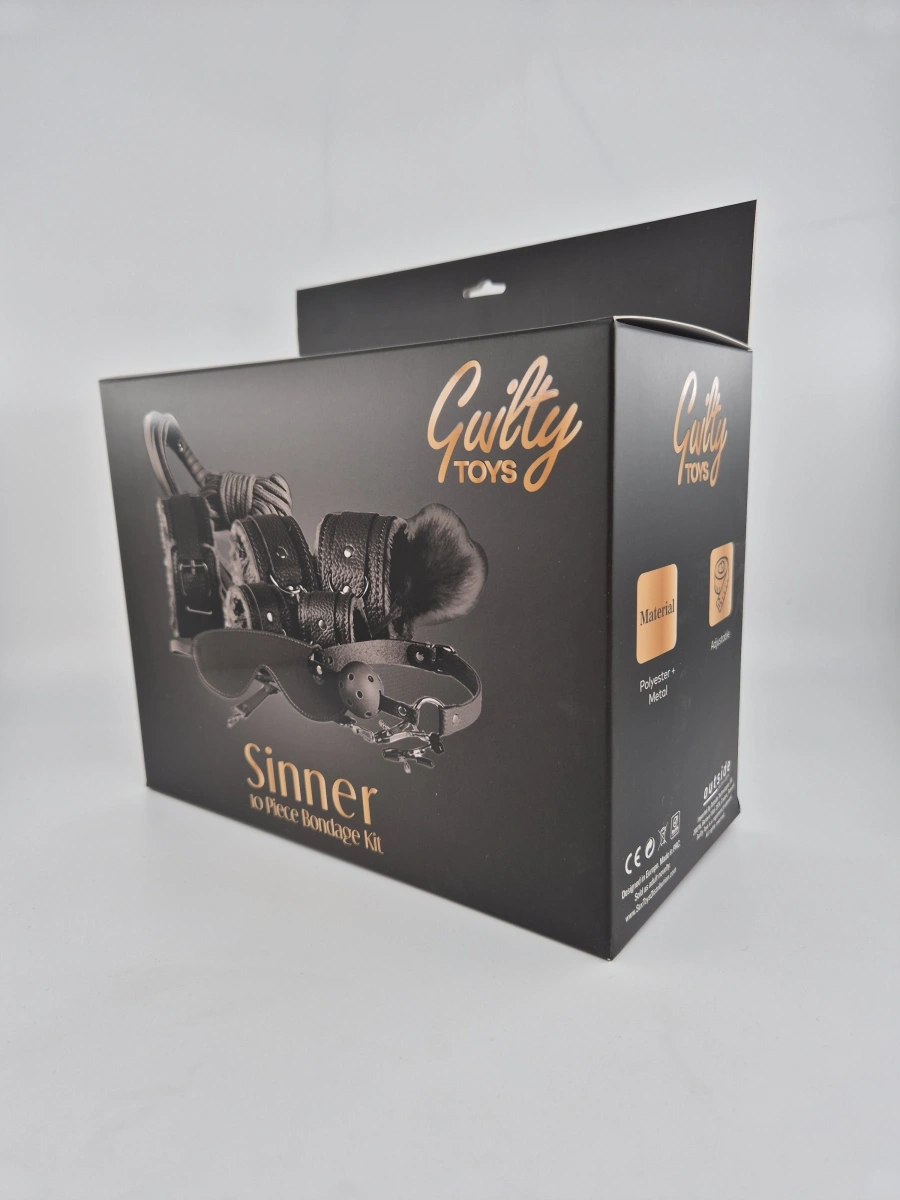 Set BDSM 10 Piese Sinner, Negru, Guilty Toys, #2, Erotic24.ro