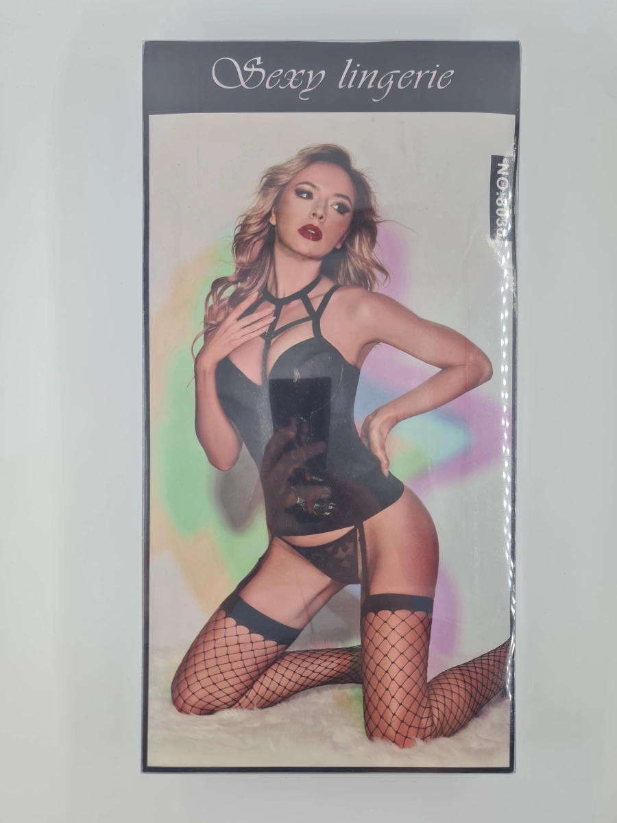 Set Lenjerie Renata 3 Piese, Negru, S/M, #4, Erotic24.ro