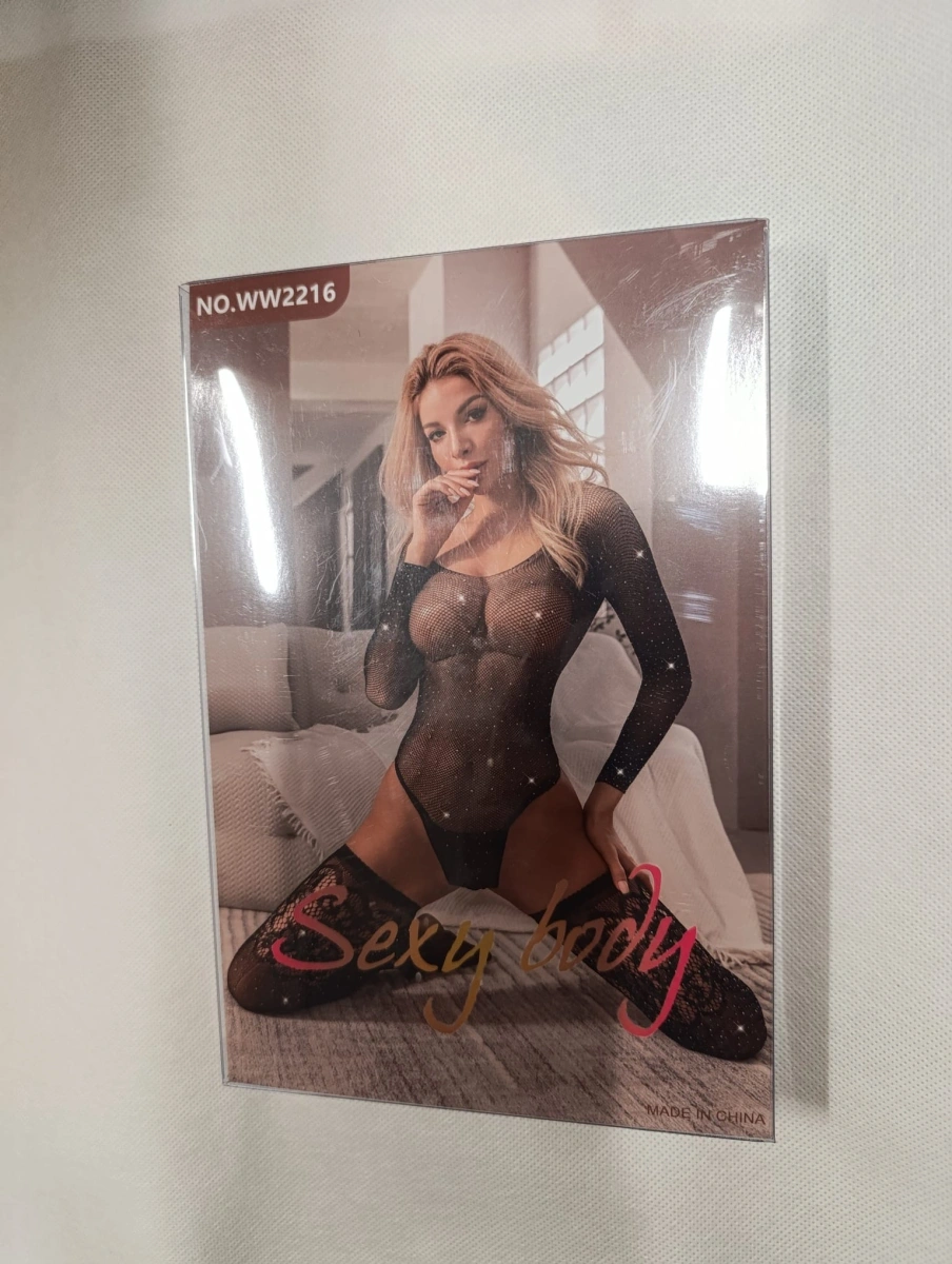 Body si Ciorapi Brilliant Look, Negru, S/M, Nr. 5, Erotic24.ro