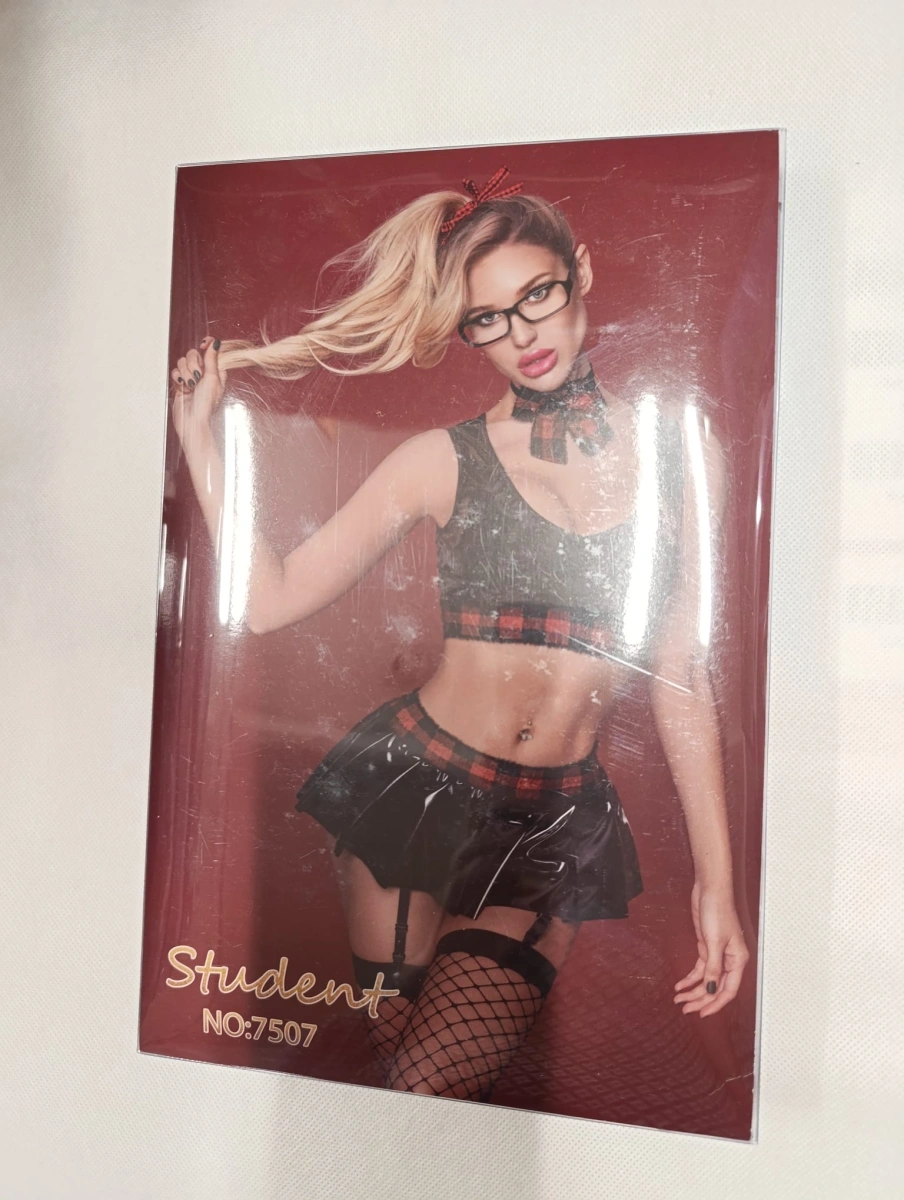 Costumatie Seductive Student, Wetlook, 7 Piese, S-L, #4, Erotic24.ro
