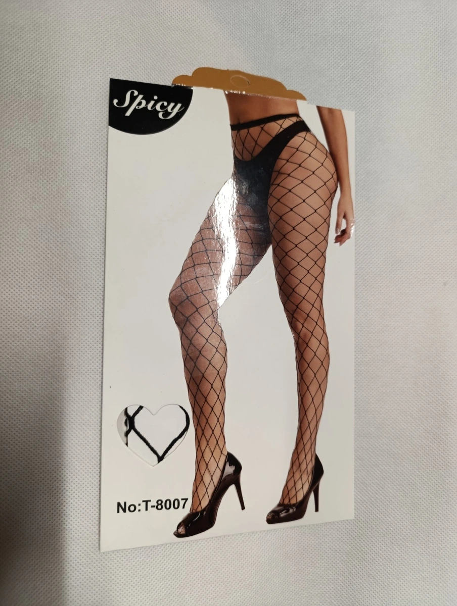 Ciorapi din Plasa Neagra cu Ochiuri Largi, Negru, S-L, #4, Erotic24.ro