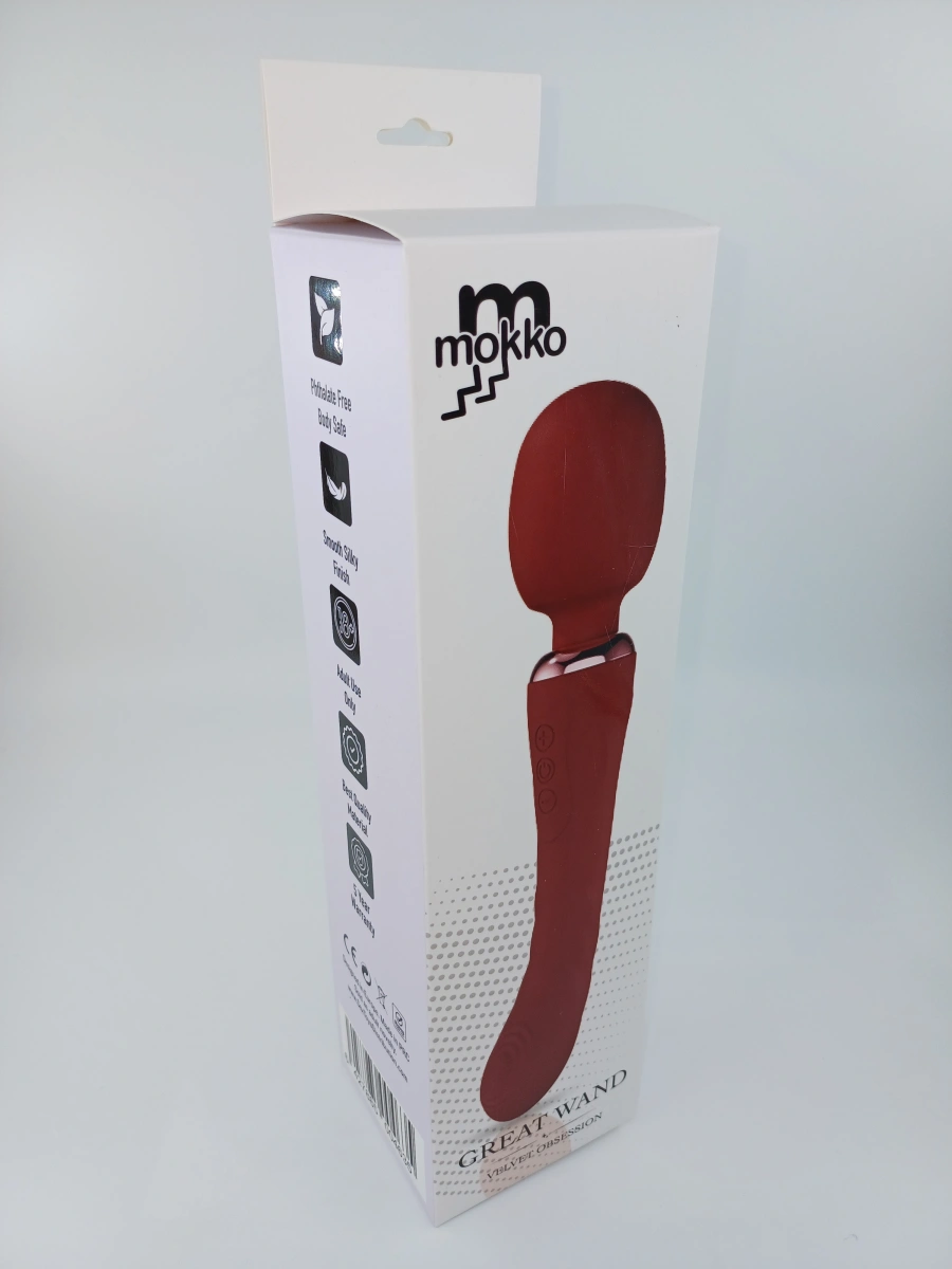Vibrator Great Wand, 10+10 Moduri Vibratii, Silicon, USB, Rosu, 24.6 cm, Mokko Toys, Velvet Obsession, #4, Erotic24.ro