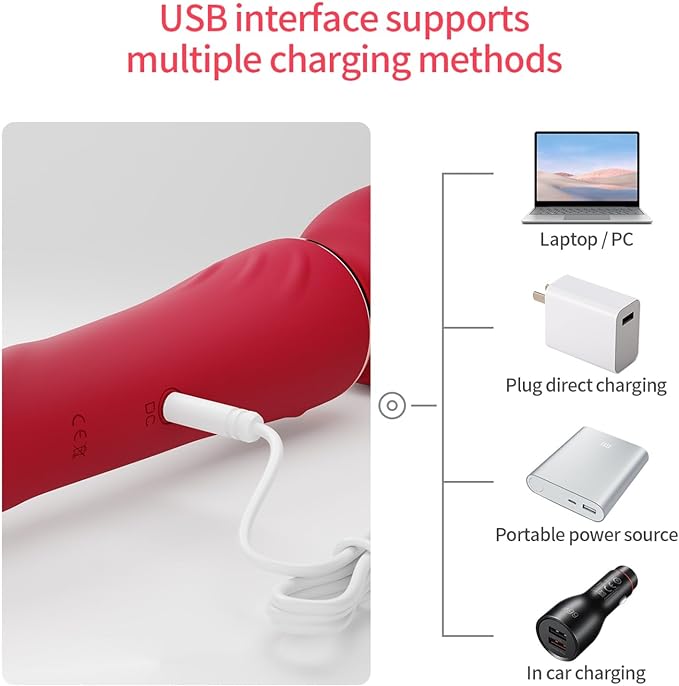 Vibrator Great Wand, 10+10 Moduri Vibratii, Silicon, USB, Rosu, 24.6 cm, Mokko Toys, Velvet Obsession, #3, Erotic24.ro