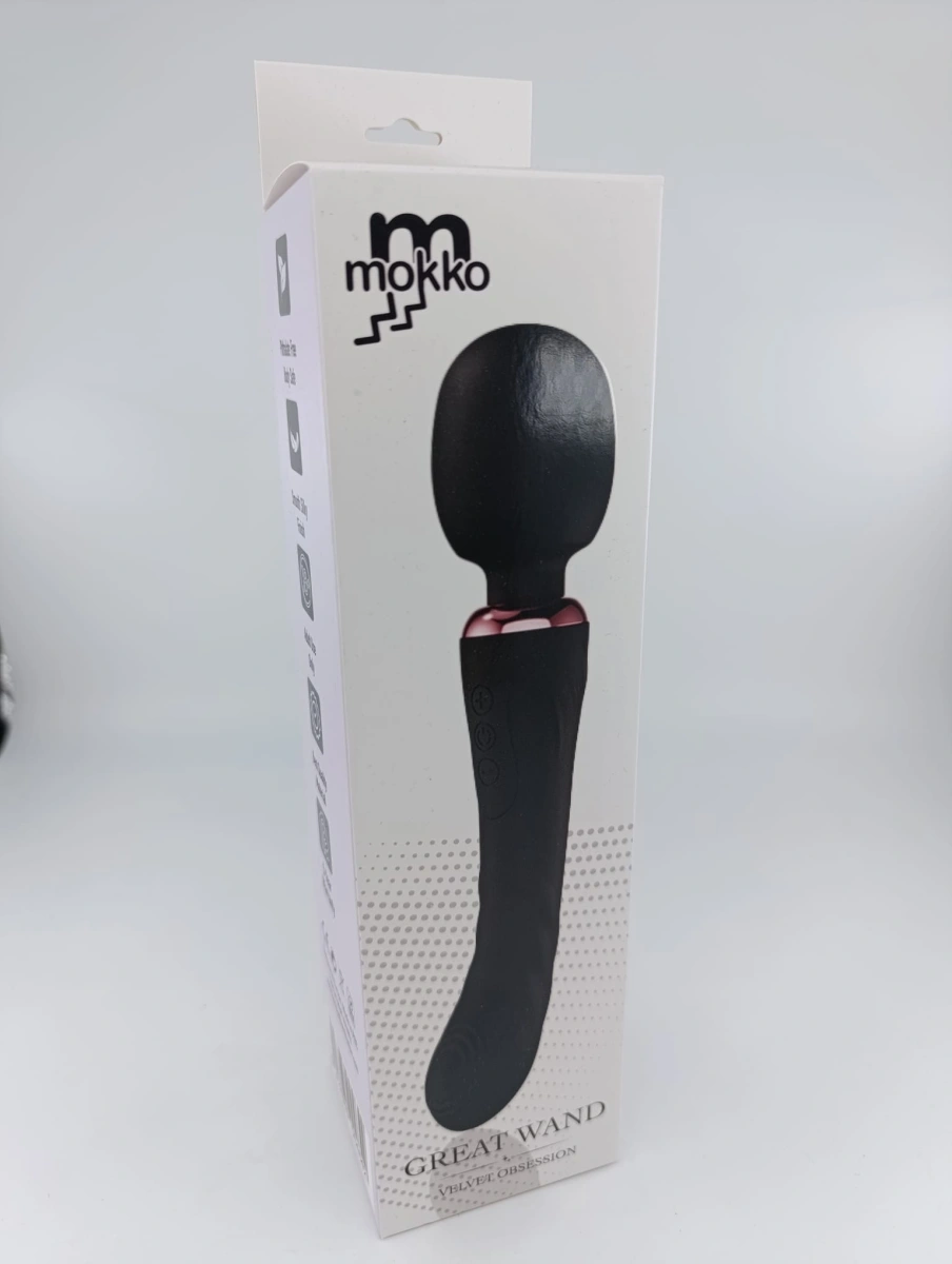 Vibrator Great Wand, 10+10 Moduri Vibratii, Silicon, USB, Negru, 24.6 cm, Mokko Toys, Velvet Obsession, #2, Erotic24.ro