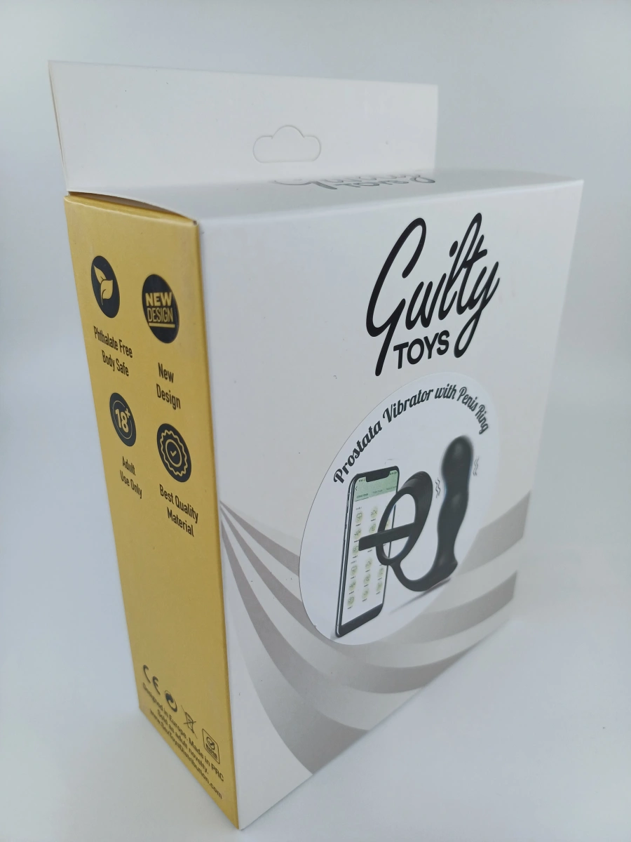 Stimulator Prostata Anal Play, Bluetooth Control, Free App, Silicon, USB, Negru, 12 cm, Guilty Toys, #3, Erotic24.ro