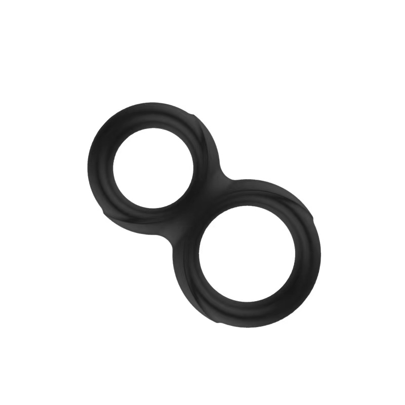 Inel Dublu Penis, Silicon Lichid, Negru, Guilty Toys, Mighty Warrior, #2, Erotic24.ro