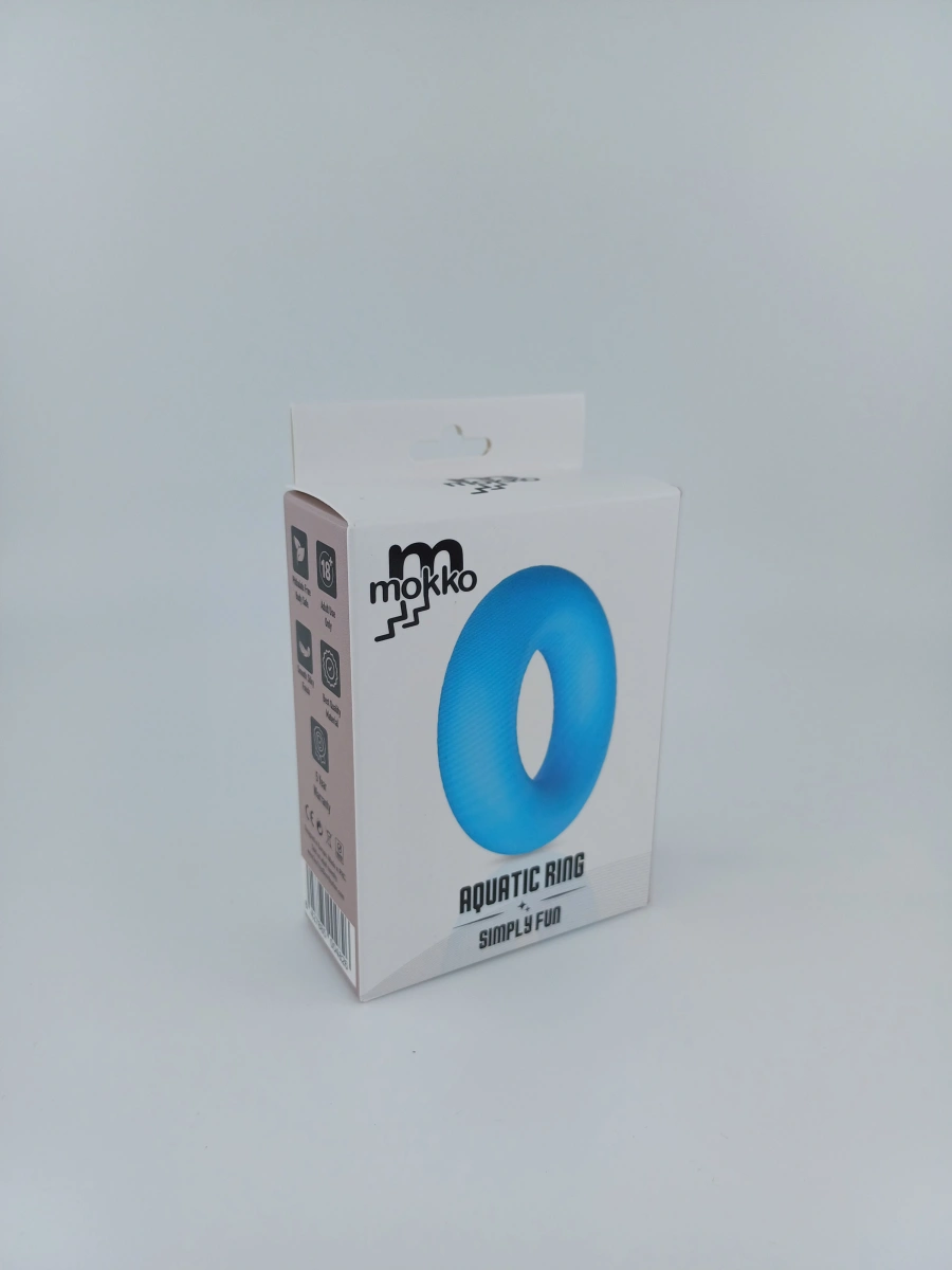 Inel Penis Aquatic Ring Small, Silicon, Albastru, Mokko Toys, Simply Fun, Nr. 5, Erotic24.ro