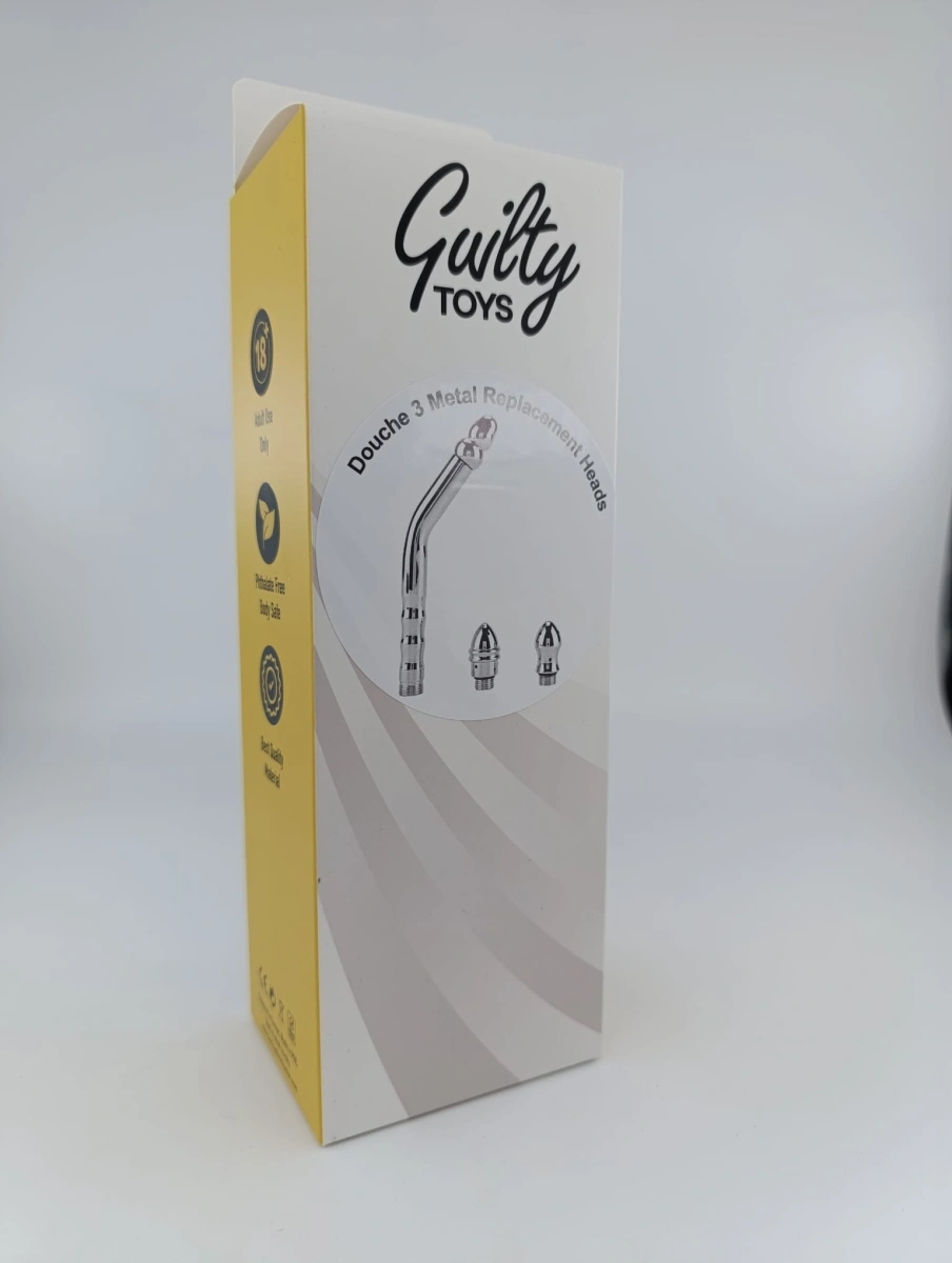 Irigator Curvy cu 3 Capete de Schimb, Metal, Guilty Toys, Nr. 8, Erotic24.ro