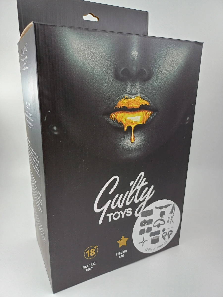 Set BDSM Fetish Essentials, 12 Piese, Negru, Guilty Toys, #2, Erotic24.ro