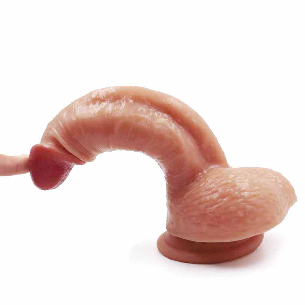 Dildo Realist Tarian, Silicon Lichid Dublu Stratificat, Natural, 20 cm, Guilty Toys, Nr. 6, Erotic24.ro