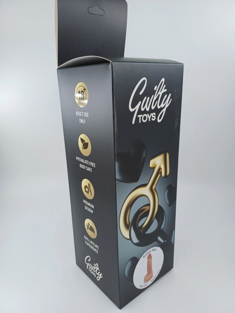 Dildo Realist Tarian, Silicon Lichid Dublu Stratificat, Natural, 20 cm, Guilty Toys, Nr. 9, Erotic24.ro