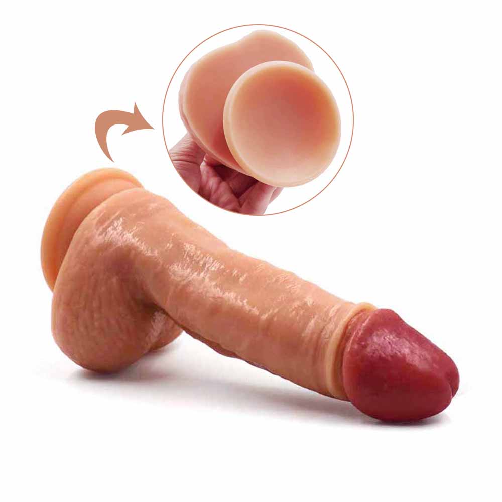 Dildo Realist Tarian, Silicon Lichid Dublu Stratificat, Natural, 20 cm, Guilty Toys, #3, Erotic24.ro