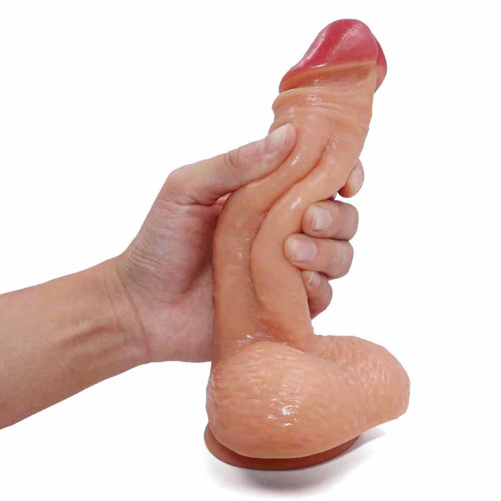 Dildo Realist Tarian, Silicon Lichid Dublu Stratificat, Natural, 20 cm, Guilty Toys, Nr. 5, Erotic24.ro
